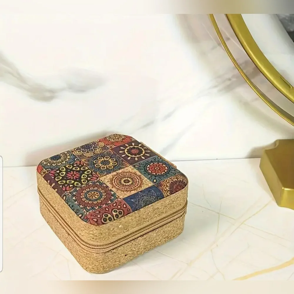 - Customized Geometric Mini Travel Jewelry Box